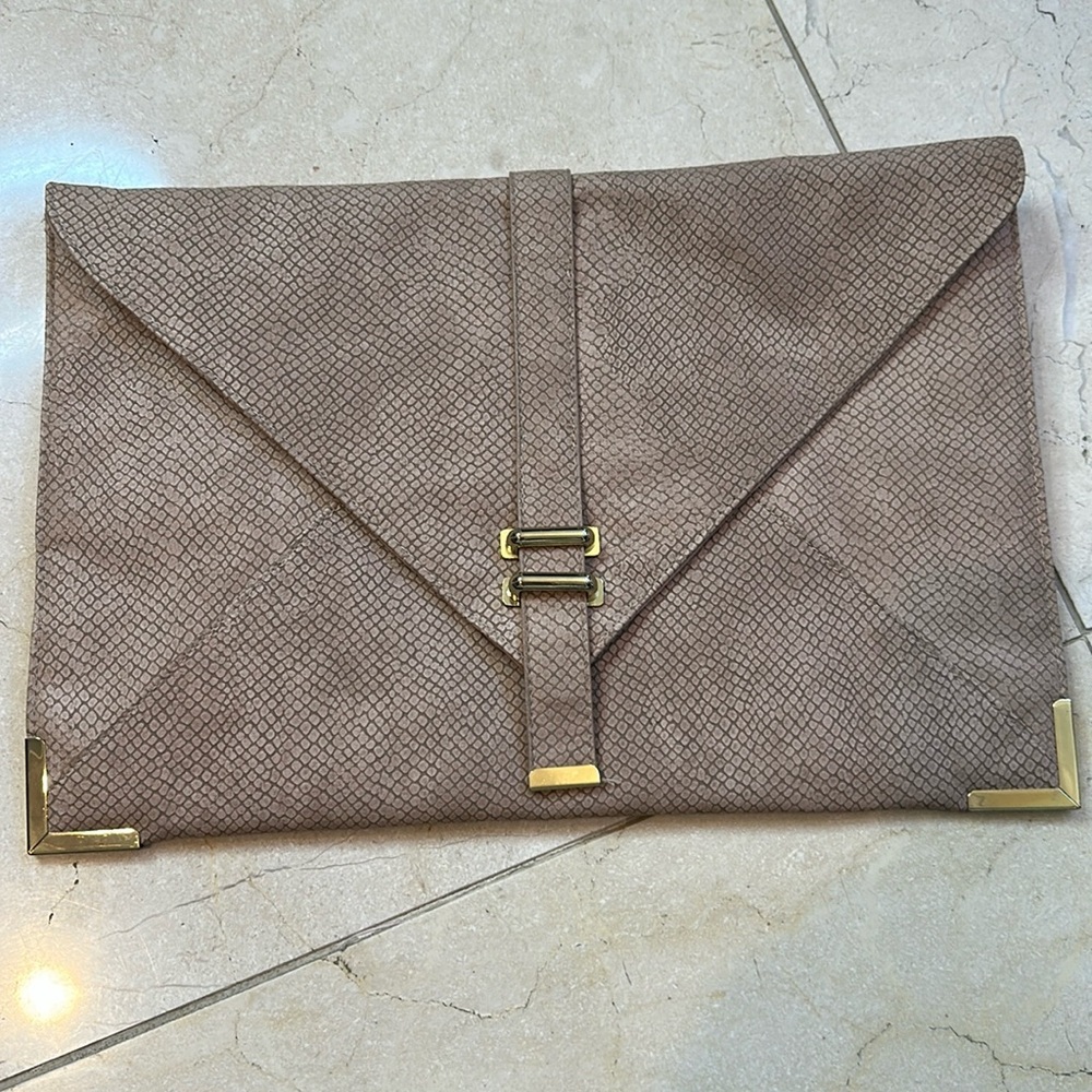 ASOS Oversized Envelope Clutch with Gold Tone Accents